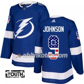 Tampa Bay Lightning Trikot Tyler Johnson 9 Adidas 2017-2018 Blau USA Flag Fashion Authentic - Kinder